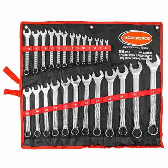 Набор ключей комбинированных 26пр. (6-25, 27, 28, 30, 32, 36мм) на холсте Rockforce RF-5261P36 Одесса