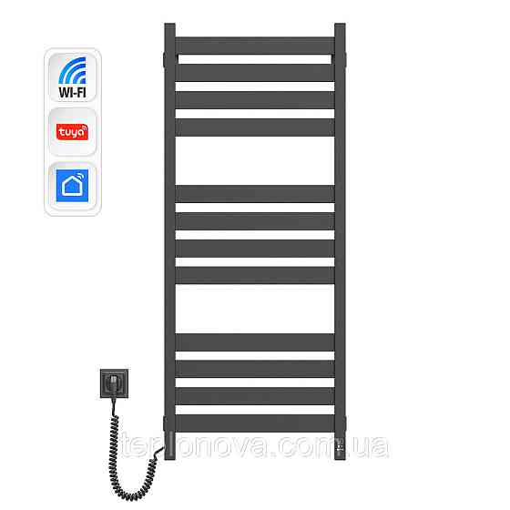 Сушарка для рушників Largo 500х1200 Sensor з Wi-Fi, ліва з таймером, чорний муар Чернівці