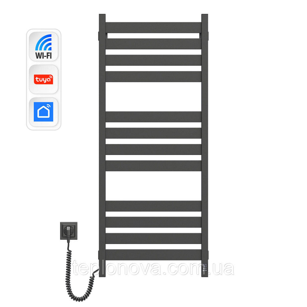 Сушарка для рушників Largo 500х1200 Sensor з Wi-Fi, ліва з таймером, чорний муар Чернівці - фото 1