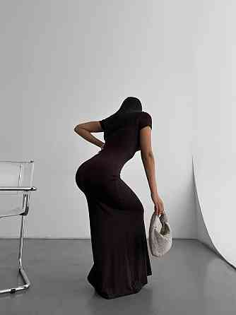 Женское стильное элегантное длинное платье из качественной вискозы Шоколад, 44/46 Одесса