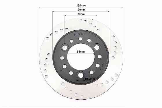 Диск передній гальмівний GY6/Honda AF-48 D=180mm, чорний Киев