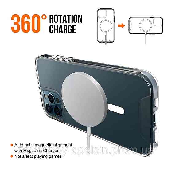 Iphone 13 Pro Max Прозорий чохол Space MagSafe (TPU+PC) Одесса