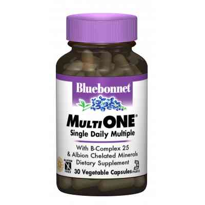 Мультивітамін Bluebonnet Nutrition Мультивітаміни з залізом, MultiONE, 30 гелевих капсул (BLB0126) Вінниця