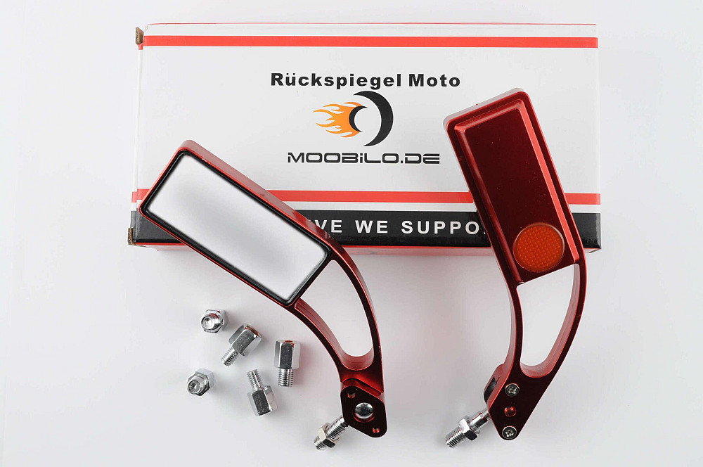 Дзеркала прямокутні mod:218, 8/10mm (червоні) RED Київ - фото 1