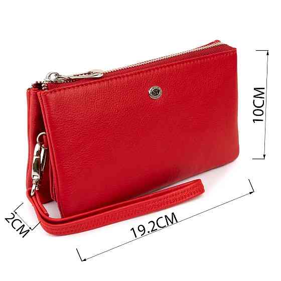 Місткий клатч з двох частин жіночий ST Leather 19251 Червоний Київ