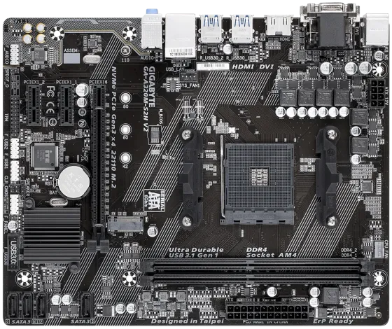 Материнська плата Gigabyte GA-A320M-S2H V2 Луцк