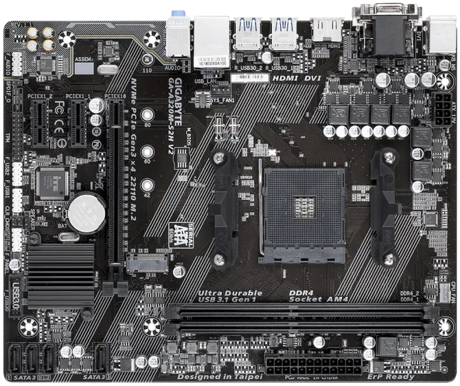 Материнська плата Gigabyte GA-A320M-S2H V2 Луцк - изображение 1
