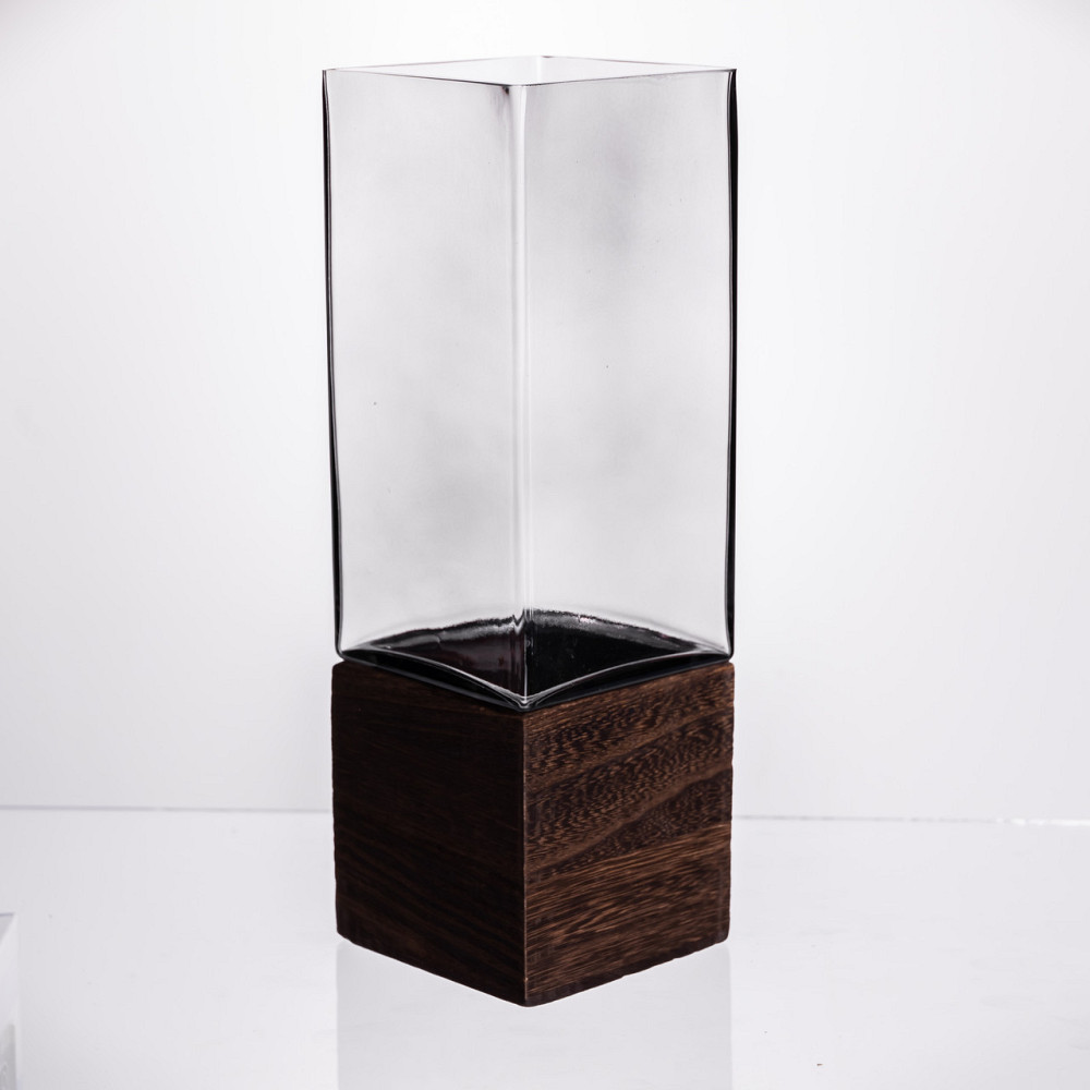 Ваза для квітів квадратна скляна 10×10×30 (см) декоративна HP-19-160-4 Київ - фото 1