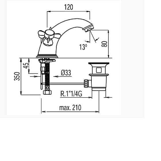 Змішувач для біде RETRO-5291200161-TRES (Spain) з автоклапаном БРОНЗА Киев