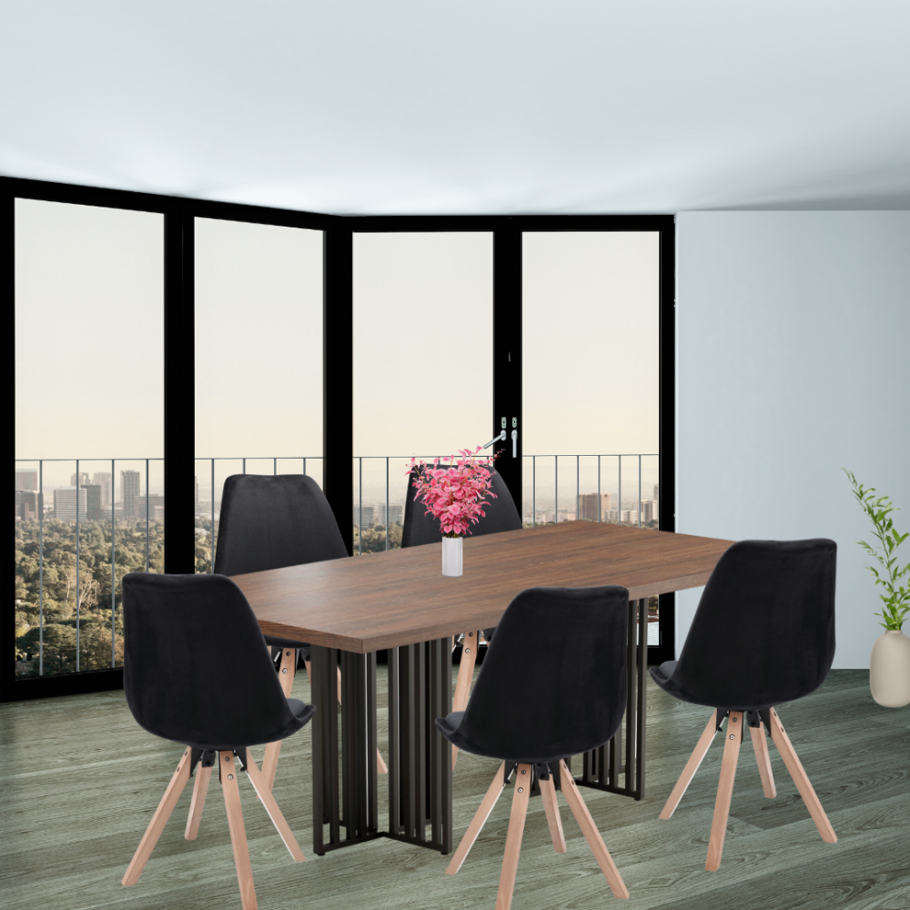 Стілець Saida Jumi у скандинавському стилі з дерев'яними ніжками чорний Київ - фото 10