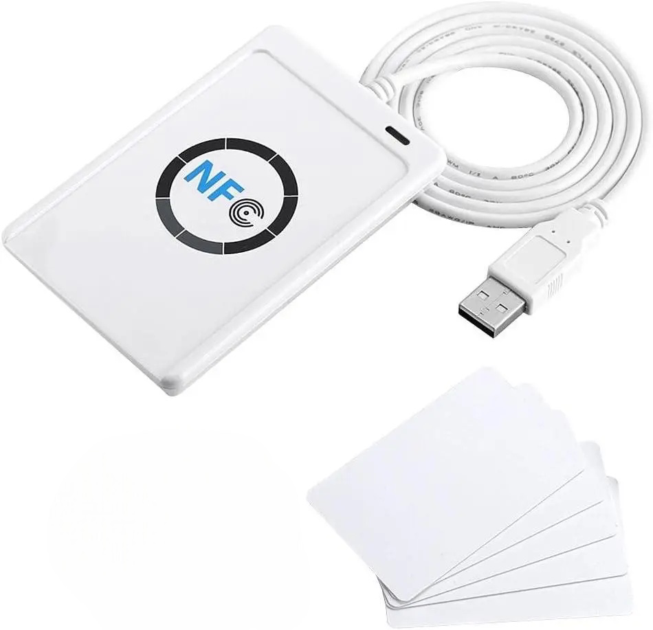 Читач NFC/RFID DewinLVD 424 kbps білий 5× IC-карт USB Type-A безконтактний ISO14443 A/B Mifare FeliCa дублікатор RFID рідер Київ - фото 1