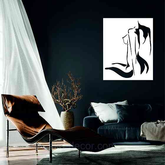 Декоративное настенное Панно «Силуэт женщины», Декор на стену 90*72 см, Белый Киев