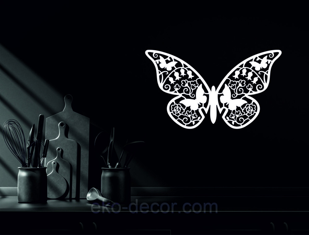 Декоративное настенное Панно «Бабочка» , Декор на стену 110*63 см, Белый Киев - изображение 4