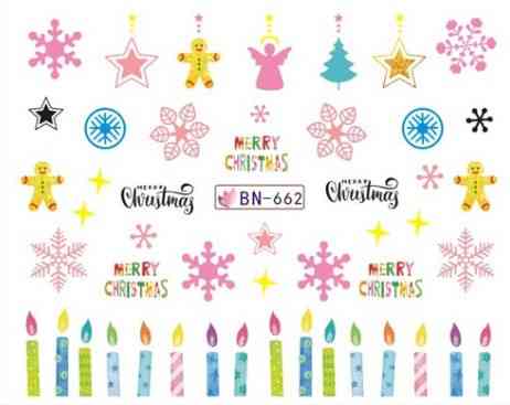 Новогодние наклейки на ногти BN-662 Киев