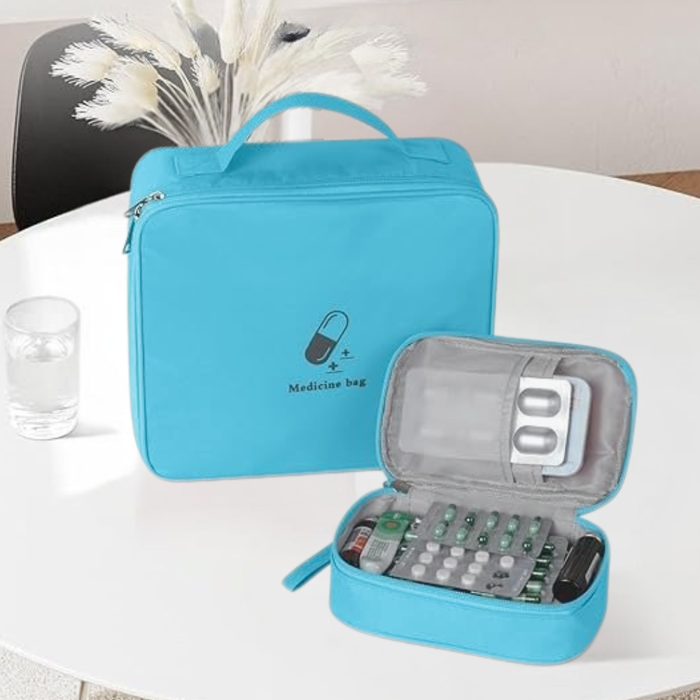 Комплект сумок для медикаментів дорожні органайзери для подорожей, аптечки для ліків, блакитна Кам'янець-Подільський - фото 1
