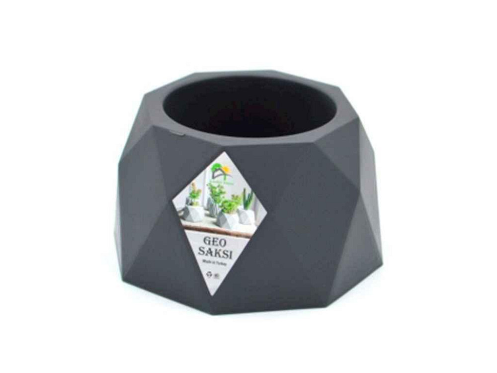 Горщик д/квітів GEO (11х7СМ) 0,25Л (антрацит) ТМ ELIF PLASTIK   Solmir Київ - фото 1