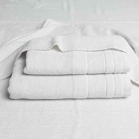 Полотенце махровое среднее с велюровым бордюром GM Textile 50х90см 500г/м2 (Белый) Сумы