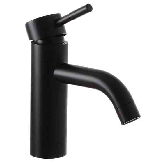 Черный смеситель для умывальника Mixxus SUS-001-B из нержавеющей стали (MI2803) Харьков