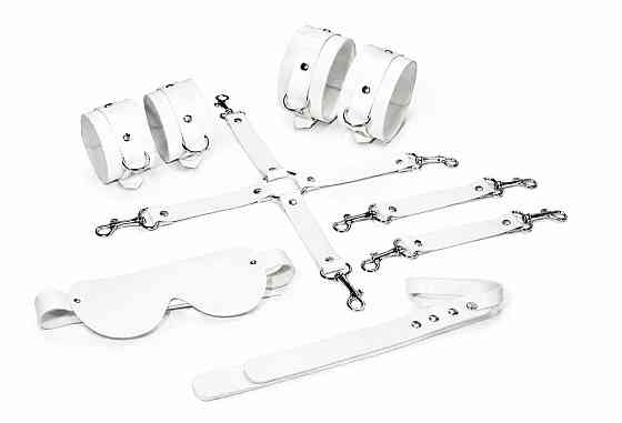 Набір Feral Feelings BDSM Kit 5 White, наручники, поножі, хрестовина, маска, падл Sex Aura Київ