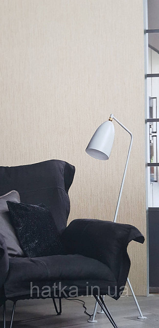 Шпалери вінілові на флізеліні Rasch Golden Hour метрові тонка смужка соломка під тканину світло-коричневі Київ - фото 1