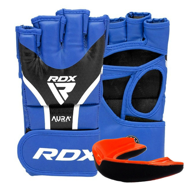 Рукавиці для ММА RDX AURA PLUS T-17 Blue/Black L (капа в комплекті) Кам'янське - фото 1