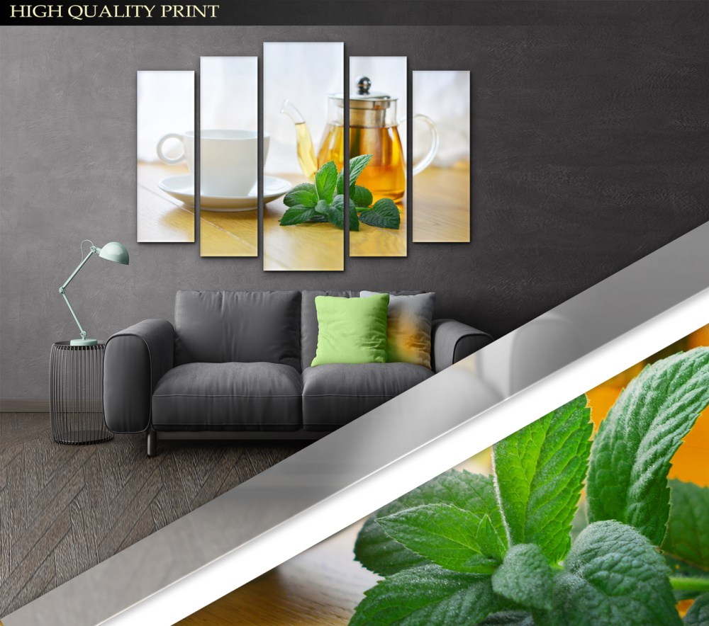 Модульна картина у вітальню / спальню Чай з зеленої м'ятою Art-382_5 ( 80х118см ) Київ - фото 3