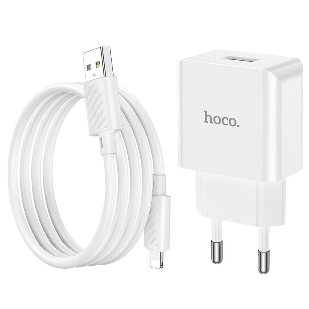 Мережевий зарядний пристрій HOCO C106A Leisure single port charger set, колір білий 6931474783899 Одеса - фото 6