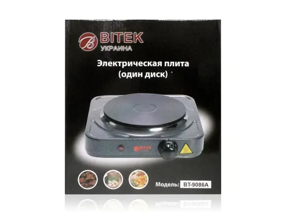 Електроплита з 1 диском, потужність 1000 Вт, діаметр 150 мм, модель BITEK BT-9086A – компактна та потужна. Одеса