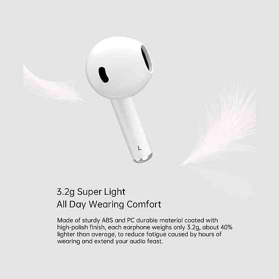 Бездротові навушники Blackview AirBuds 6 Bluetooth 5.3 Водозахист IPX7 Ультралегкі TWS Навушники Білі Київ