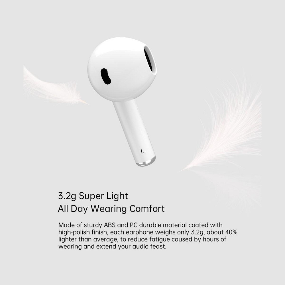 Бездротові навушники Blackview AirBuds 6 Bluetooth 5.3 Водозахист IPX7 Ультралегкі TWS Навушники Білі Київ - фото 5