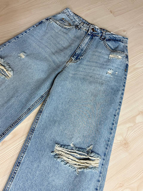 Джинси жіночі Its Basic 3311-1 super baggy широкі рвані блакитні, блакитний, 38, 38, 78 см, 107 см Київ - фото 12