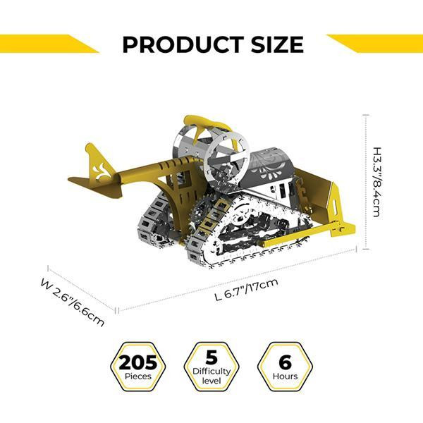 Колекційна модель-конструктор Metal Time Graceful CAT Бульдозер механічний двоколірний (MT073) Харків - фото 7