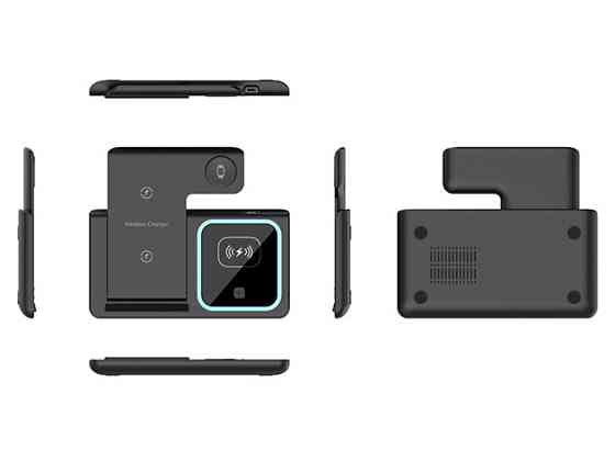 Бездротова зарядка 3в1 15Вт 5-12В годинник телефон навушники AC Prof 3in1W Киев