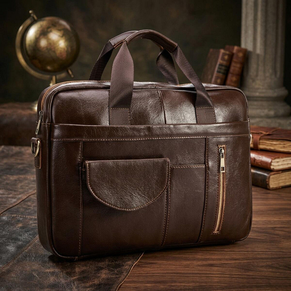 Сумка мужская под ноутбук Vintage 14882 Коричневая Киев - изображение 14
