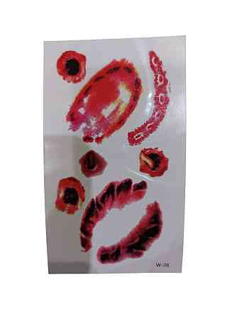 Тату Хелловін наклейки рани 10 на 6 см червоний Київ