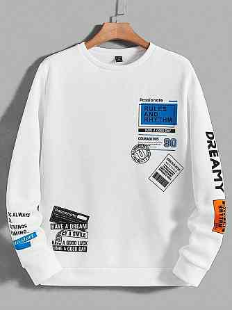 Світшот білий чоловічий з принтом 2711524660 розмір 46 Дніпро