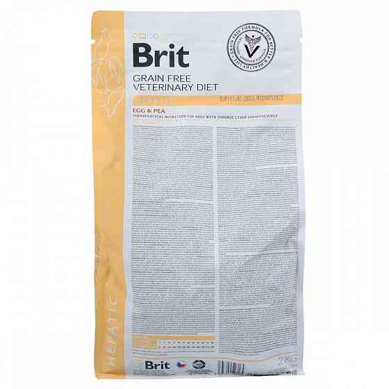 Сухий корм Brit GF VetDiet Dog Hepatic для собак, при хворобі печінки, з яйцем, горохом, бататом та гречкою, 2 кг Вінниця