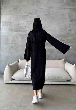Жіноче тепле плаття міді вільного крою машина в'язка Чорний Одеса