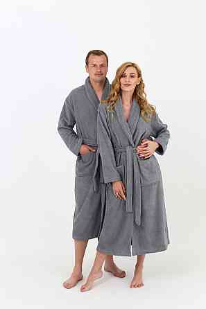 Мужской махровый халат Ideal Textile серый L (56860517) Черновцы