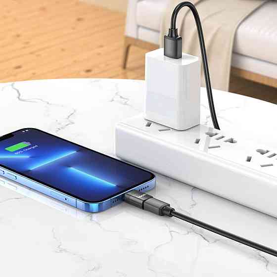 Кабель-перехiдник HOCO UA17 iP Male to Type-C female USB2.0 adapter Black Київ