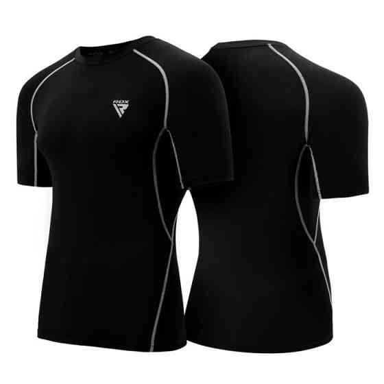 Рашгард з коротким рукавом RDX Lycra Black M Каменское