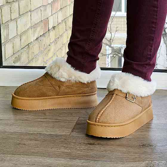 Зимові жіночі Уги Руді Чобітки з Хутром Теплі Коричневі (розміри: 36,37,38,39,40,41) Дніпро