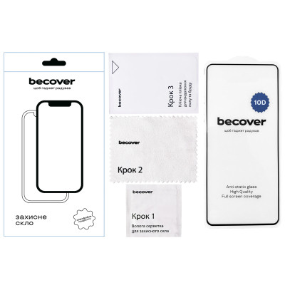 Стекло защитное BeCover Motorola Moto G45 10D Black (712716) Винница - изображение 3