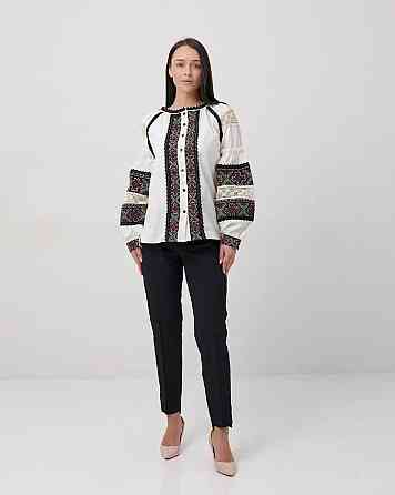 Жіноча сучасна вишиванка з мереживними вставками 80% бавовна, 20% поліестер 46 Одеса