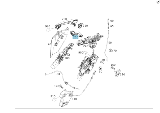 Mercedes-Benz  A2927330114 Утримувач замка та рами ручки задніх лівих дверей GLE Coupe C292 Одесса