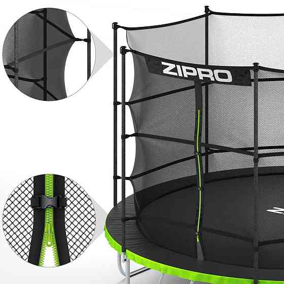 Батут Zipro Jump Pro с внутренней сеткой 8 футов 252 см Черный Киев