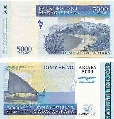 Madagascar Мадагаскар - 5000 Ariary 2007 - 2012 UNC comm. MAP Полтава