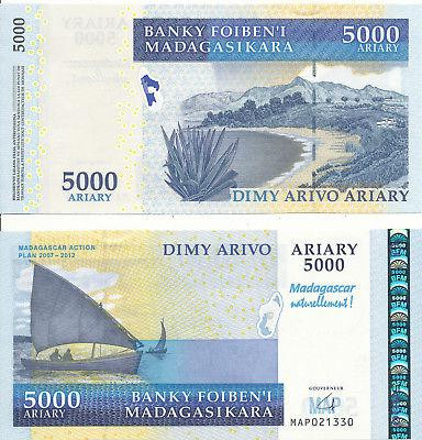 Madagascar Мадагаскар - 5000 Ariary 2007 - 2012 UNC comm. MAP Полтава - фото 1