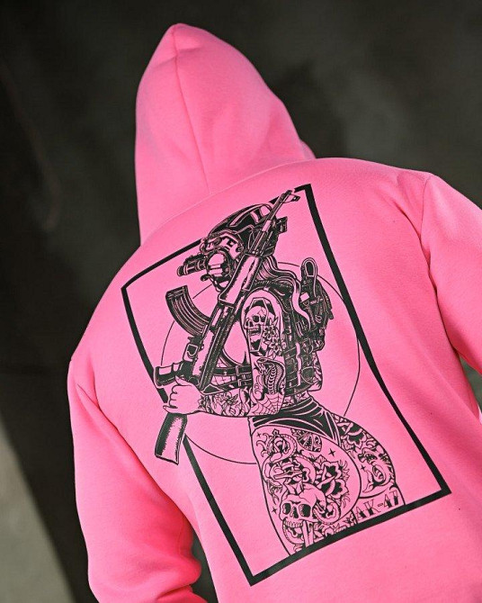 Милитари худи на флисе GENESIS AK47 pink ПП8070 Одеса - фото 5
