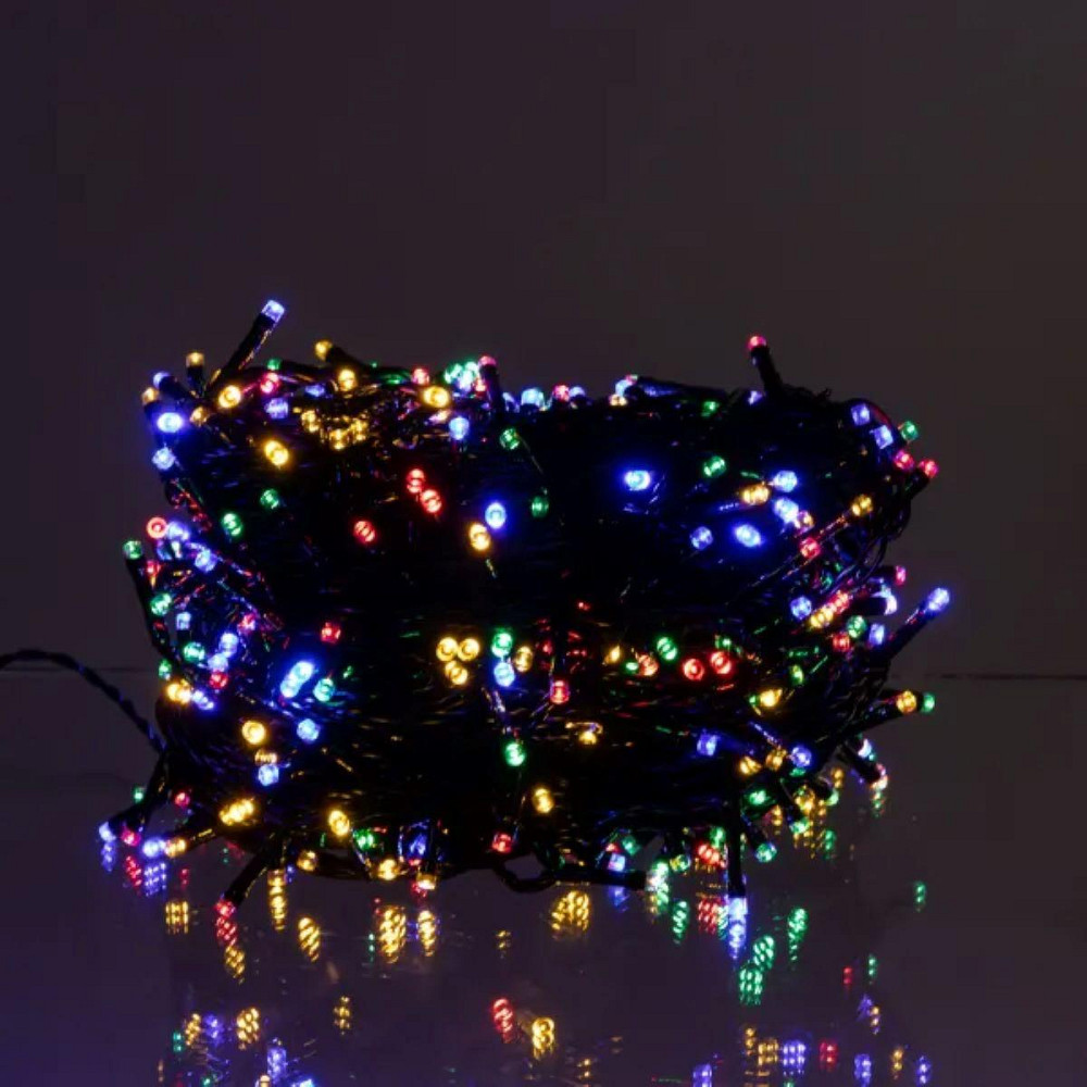 Новорічна гірлянда вулична 50 м 500 LED з сонячною батареєю чорний провід Мультиколір SB500L50MBML Київ - фото 3